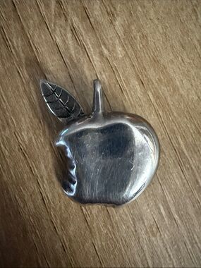 Sterling Silver Apple Leaf Pin Pendant - 925  Women's Jewelry